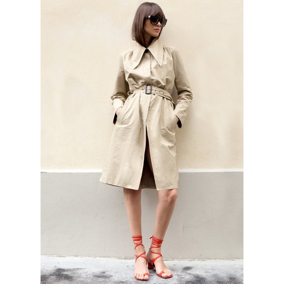The Frankie Shop Jackets & Blazers - The Frankie Shop Beige Belted Trench Coat